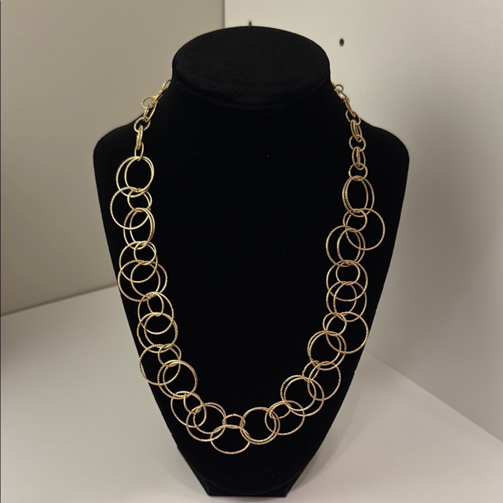 Anne Klein 20”Elegant Gold Circle Link Necklace